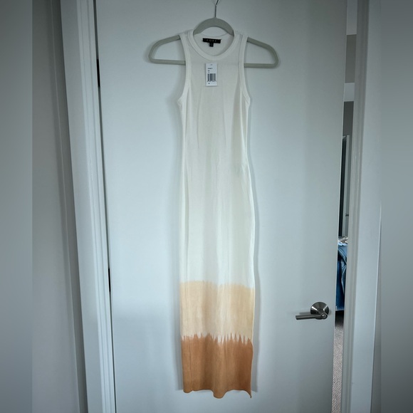 White amber to tan/orange maxi dress. FORE size small - Picture 1 of 2